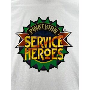 Vintage‎ Y2K Pinkerton Service Heroes T Shirt Adult XL White Hanes Beefy